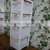 White Wooden Cabinet With 4 Wicker Drawers thumbnail-1