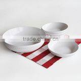 5pcs Stoneware Spaghetti Bowl Set, White With Dots thumbnail-1