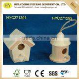 FSC Unfinished Hanging Wooden Bird House,feeder,bird Cage thumbnail-1