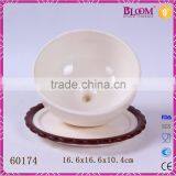 Simple Design Apple Decals Round Ceramic Butter Dish thumbnail-4