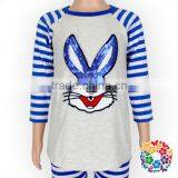 Easter Bunny Embroidery Sequin Kids Tshirts Fashion New Pattern Long Sleeve Easter Kids Raglan Shirts thumbnail-2