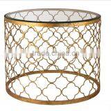 CN8014 Modern Golden Mesh Base Design Clear Glass Top Coffee Table and Side Table. thumbnail-5