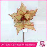 Cheap Price Linen Poinsettia Christmas Decorations thumbnail-4