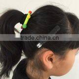 Best Selling Products Simple Polyester Hair Scrunchie Wool Felt Hair Elastic With Two Pompon for Girls Hair Accessories Boutique thumbnail-4