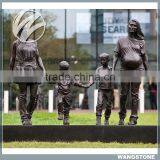 Bronze Happy Mother and Child Garden Sculpture thumbnail-1