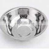 Vegetables Basin Stainless Steel Pots Vegetables Drain Basket Cooking Vegetables Basket Fruit Bowl 28cm thumbnail-1