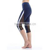 Women's Slim Mesh Active Yoga Running Capri Pants thumbnail-2