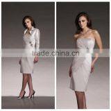 Elegant Beaded Woman Knee Length Formal Casual Evening Dress thumbnail-1