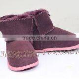 CX-SHOES-06A Genuine Sheared Sheep Skin Baby Leather Shoe thumbnail-1