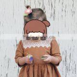 Beautiful Kids Model Dresses Ruffle Dress Children Long Sleeve Linen Design thumbnail-2