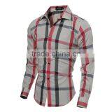 Color Matching Formal Shirt Stand Collar Check Shirt For Men thumbnail-2