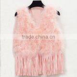 Turkey Wholesale Feather Vest With Rabbit Fur Tassels thumbnail-1
