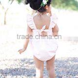 Solid Colors Sunsuit Cute Short Carters Baby Clothes Little Flutter Sleeve Baby Romper thumbnail-3