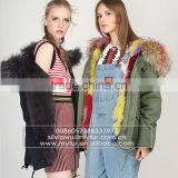 Myfur Fashion Women Parka Jacket With Real Fox Fur Lining and Natural Raccoon Fur Collar Hood thumbnail-6
