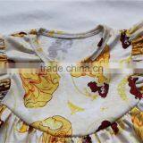 New Arrive Kids Summer Smocks Flutter Sleeves Prints Princess Yellow Pearl Dress thumbnail-3
