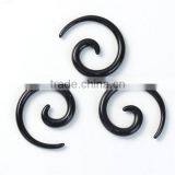 2mm Acrylic Ear Stretcher Expander Spiral Black Ear Piercing Ear Tapers thumbnail-1
