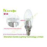 3200k High Lumen E14 LED Candle Bulbs 3 Watt With Transparent Glass Flower Reflectors