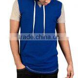 Men short sleeve best quality plain pullover hoodies stringer with OEM services