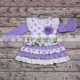Hot Sale Fashion Little Girls Flower Dress Smocked Design Ruffle Long Sleeve Spring Autumn Dresses Wholesale Party Wear Outfits thumbnail-4