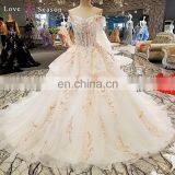 LS00293 off Shoulder Flower Afghan Wedding Dress Styles Lace up Mother of the Bride Beach Wedding Dress thumbnail-6