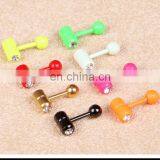 316L stainless steel shaped ear stud bar piercing jewelry rings new design 2014