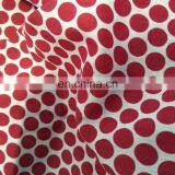 Red & White Dots Printing Blended Nature Fabric 12 mm Silk Cotton