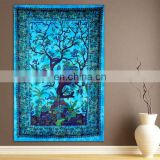 Tree of life indian manufacturer vintage wall decor dark colour twin size 55 x 85 inch size tapestry