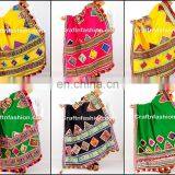 Cotton Dupatta with Kutch Embroidery- Colourful kutch dupattas- Black Cotton Dupatta with Kutch Embroidery