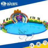 Горячий надувной водный скатер для бассейна, надувный водный парк с круглым бассейном для взрослых и детей thumbnail-1