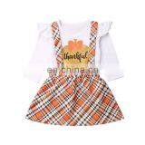 Long Sleeves Shirt And Suspender Skirt Kids Thanksgiving Costume Girls Clothing Set thumbnail-1