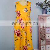 2019 Summer Mother and Child Dress The Parent-child Attire Floral Print Sleeveless Long Dress (this Link for WOMAN) thumbnail-3