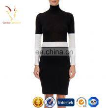 Fashion Two Color Winter Long Sleeve Turtleneck Slim Fit Sweater Dress thumbnail-3