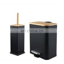 2020 Bamboo Products Wholesale Pedal Bin Waste Bin 3L 5L White Black thumbnail-5