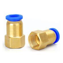 PCF Series Pu Hose Connector Female Straight Pneumatic One Touch Brass Fittings thumbnail-3