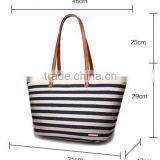 2016 Fashion Stripe Canvas Designer Handbag Ladies Leisure Bag Wholesale thumbnail-5
