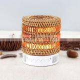 2016 New Design Vietnamese Rattan Weaving Portable Originality Bluetooth Speaker With Colorful Led Light thumbnail-1