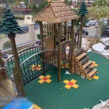 Non - Standard Large - Scale Wooden Combination Multi - Functional Climbing Slide, Rocking Horse, Swing and Seesaw thumbnail-3