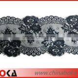 New Arrival Latest Design Black Flower Embroidery Polyester Lace Trim Wholesale Quality Choice thumbnail-2