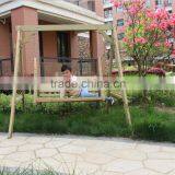 Wood Frame Red Fabric Luxury Style Reclining Outdoor Swing Chair thumbnail-1