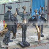 Bronze Abstract Dancing Girls Sculpture