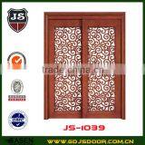 Flower Carving Wooden Glass Door New Design thumbnail-1