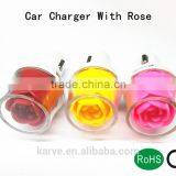 Wholesale Car Charger With Rose Pattern 5V 2.6A Car Charger Dual Interface Usb Car Charger