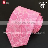 High quality Dropshiping 100% Silk Pink Necktie For Gift Printed ties wholesaler