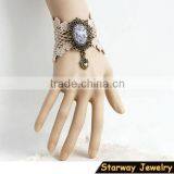 >> 15074 SWRetro Vintage Ladies Beige Beauty Bacelets, Lace Cuff Bracelet / thumbnail-1