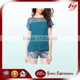 2016 Fashion Design Western Style Lady Slim Fit Tops Lady Fancy Short Sleeve Chiffon Blouse