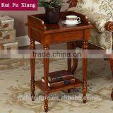 Classic solid rubber wood flower stand table with delicate handmade carving pattern S-205