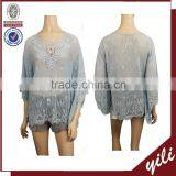 New Fashion Women Lace Tops Blouse Designs DT140730705 thumbnail-1