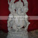 Lord Ganesha Statue Home Decor Marble Stone Hand Carved Sculpture for Temple