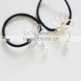 Korean Fashion Hollow Out Iron Flower Imitation Pearls Pendant Hair Bands For Girls Hair Clip Accessories thumbnail-4