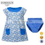 Red Blue Color Circus Tent Pattern Baby Girl Dress thumbnail-2